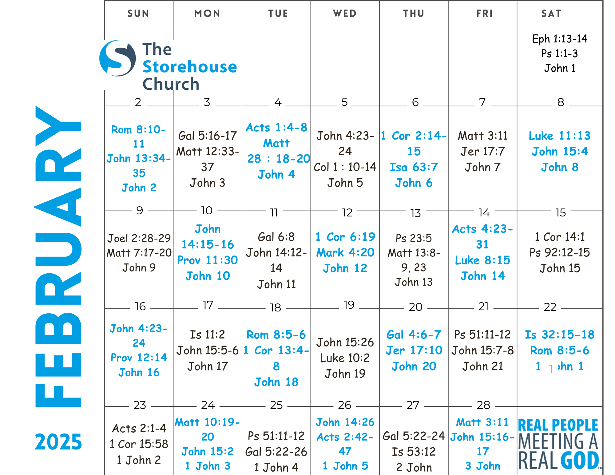 February 2025 Bible Reading Pl